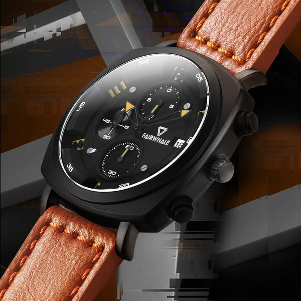 Mark Fairwhale Leather Military Watch